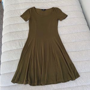 Olive green tee shirt dress